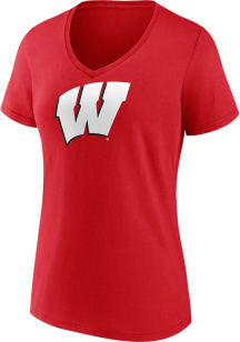 Wisconsin Badgers Womens Red Iconic Classic Short Sleeve T-Shirt