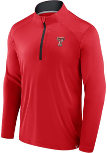 Texas Tech Red Raiders Mens Red Defender Long Sleeve Qtr Zip Pullover