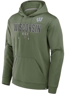 Wisconsin Badgers Mens Olive OHT Defender Hood