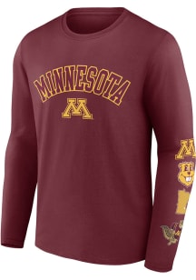 Minnesota Golden Gophers Maroon Badging Cotton Long Sleeve T Shirt