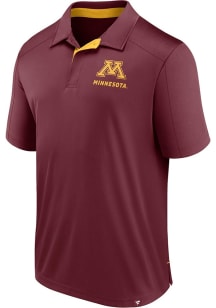 Minnesota Golden Gophers Mens Maroon Defender Short Sleeve Polo