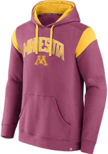 Minnesota Golden Gophers Mens Maroon Color Block Design Long Sleeve Hoodie