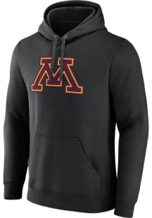 Minnesota Golden Gophers Mens Black Primary Logo Twill Long Sleeve Hoodie