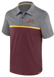 Minnesota Golden Gophers Mens Maroon Color Block Short Sleeve Polo