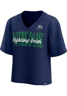 Notre Dame Fighting Irish Womens Mesh Fashion Football Jersey - Navy Blue