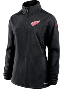 Detroit Red Wings Womens Black Rink Qtr Zip