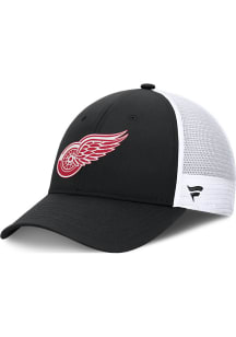 Detroit Red Wings 2024 Authentic Pro Rink Logo Trucker Adjustable Hat - Black