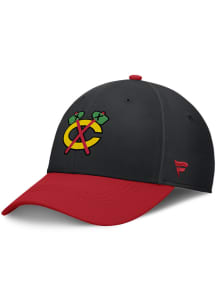 Chicago Blackhawks Mens Black 2024 Authentic Pro Rink 2T Stretch Flex Hat