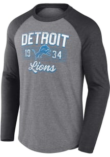 Detroit Lions Grey Weekend Casual Long Sleeve Fashion T Shirt