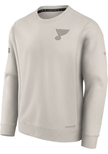 St Louis Blues Mens Grey Authentic Pro Road Long Sleeve Crew Sweatshirt