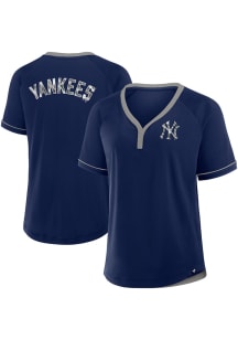 New York Yankees Womens League Fashion Baseball Jersey - Navy Blue