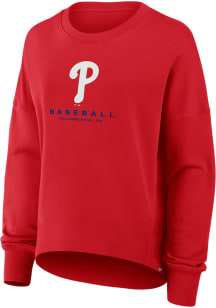 Philadelphia Phillies Womens Red Cotton Crew Sweatshirt