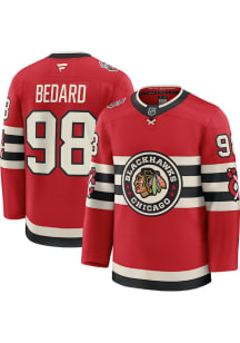 Connor Bedard Chicago Blackhawks Mens Red 2024 WINTER CLASSIC Hockey Jersey