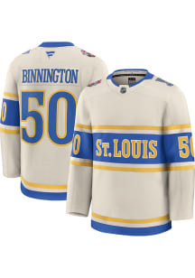 Jordan Binnington St Louis Blues Mens Ivory 2024 WINTER CLASSIC Hockey Jersey
