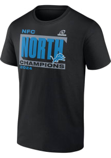 Detroit Lions Black 2024 Division Champions Short Sleeve T Shirt