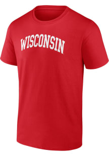 Wisconsin Badgers Red Arch Name Short Sleeve T Shirt