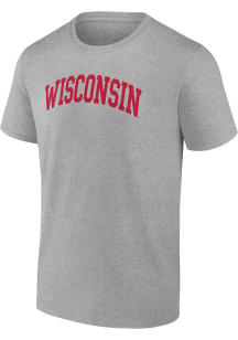 Wisconsin Badgers Grey Arch Name Short Sleeve T Shirt