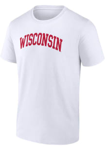 Wisconsin Badgers White Arch Name Short Sleeve T Shirt
