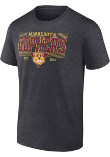 Minnesota Golden Gophers Charcoal Flat Name Team Mascot Short Sleeve T Shirt