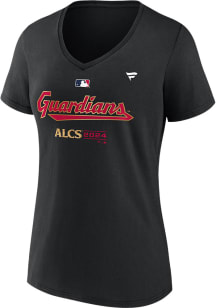 Cleveland Guardians Womens Black 2024  Divisional Series Champs Locker Room Short Sleeve T-Shirt