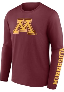 Minnesota Golden Gophers Maroon Primary Logo Design Long Sleeve T Shirt