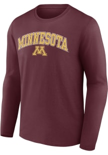 Minnesota Golden Gophers Maroon Arch Name and Logo Long Sleeve T Shirt