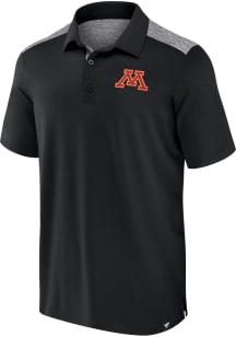 Minnesota Golden Gophers Mens Black Color Blocked Short Sleeve Polo