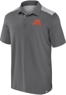Minnesota Golden Gophers Mens Grey Color Blocked Short Sleeve Polo