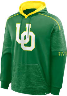 Oregon Ducks Mens Green Defender Long Sleeve Hoodie