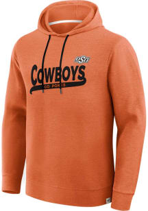 Oklahoma State Cowboys Mens Orange Twill Team Script Long Sleeve Hoodie