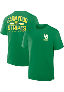 Oregon Ducks Green Legacy Cotton Stripes Short Sleeve T Shirt