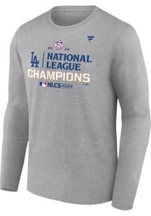 Los Angeles Dodgers Grey 2024 NLCS Champs LR Long Sleeve T Shirt