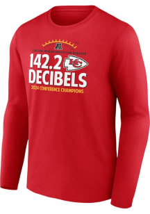 Kansas City Chiefs Red 2024 Conference Champions Design Long Sleeve T Shirt