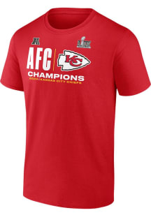 Kansas City Chiefs Red 2024 Conference Champions Design Short Sleeve T Shirt