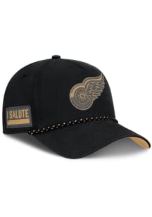 Detroit Red Wings 2026 Salute to Service A-Frame Adjustable Hat - Black