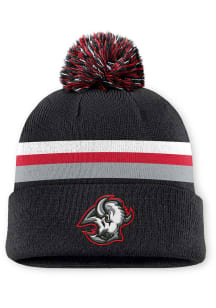 Buffalo Sabres Black 2025 Authentic Pro Alt Cuff Pom Mens Knit Hat
