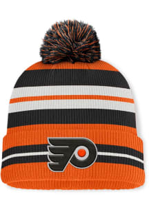 Philadelphia Flyers Orange Decades Retro Cuff Pom Mens Knit Hat