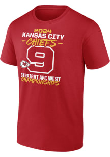 Kansas City Chiefs Red 2024 Division Champs Short Sleeve T Shirt