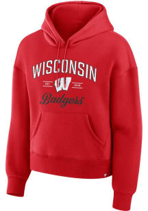 Wisconsin Badgers Womens Red Break the Mold Hooded Sweatshirt