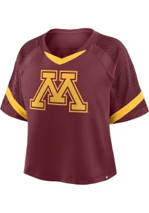 Minnesota Golden Gophers Womens Maroon Reach Farther Short Sleeve T-Shirt