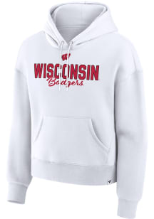 Wisconsin Badgers Womens White Achieve Greatness Hooded Sweatshirt