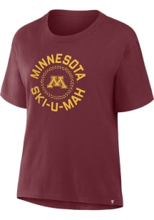 Minnesota Golden Gophers Womens Maroon Triumphant Win Short Sleeve T-Shirt
