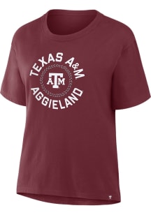 Texas A&M Aggies Womens Maroon Triumphant Win Short Sleeve T-Shirt