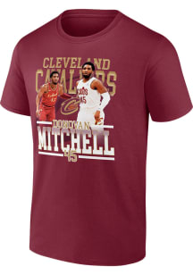 Donovan Mitchell Cleveland Cavaliers Maroon Dual Image Short Sleeve Player T Shirt