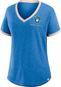 Milwaukee Brewers Womens Blue Hometown Short Sleeve T-Shirt
