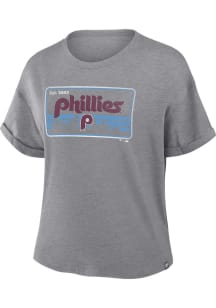Philadelphia Phillies Womens Grey Hometown Short Sleeve T-Shirt