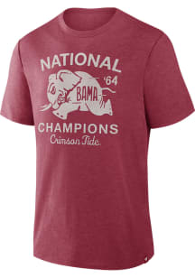 Alabama Crimson Tide Crimson Distressed Vintage Short Sleeve Fashion T Shirt