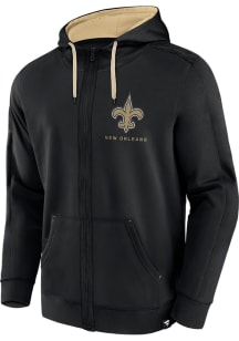 New Orleans Saints Mens Black Defender Streaky Long Sleeve Full Zip Jacket