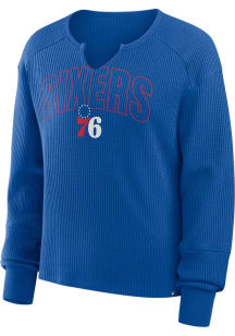 Philadelphia 76ers Womens Blue Fundamental Fashion LS Tee