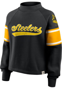 Pittsburgh Steelers Womens Black Toss Sweep Crew Sweatshirt